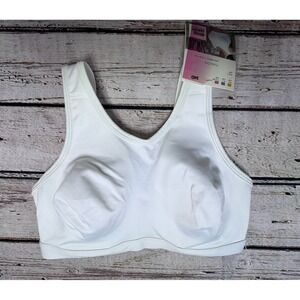 NEW Moving Comfort Womens Sports Bra Size 34D MAIA Adjustable Straps White NWT